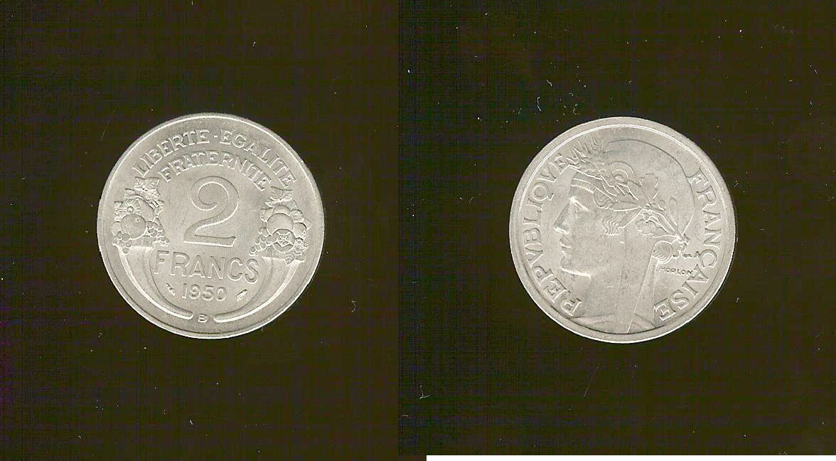 2 francs Morlon, aluminium 1950 Beaumont-Le-Roger SUP+